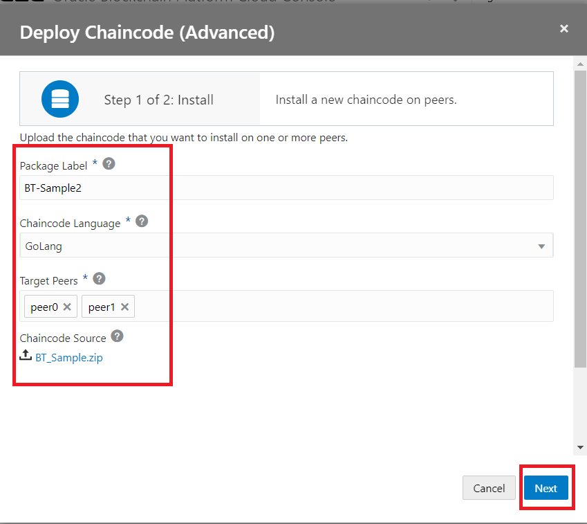Install Chaincode