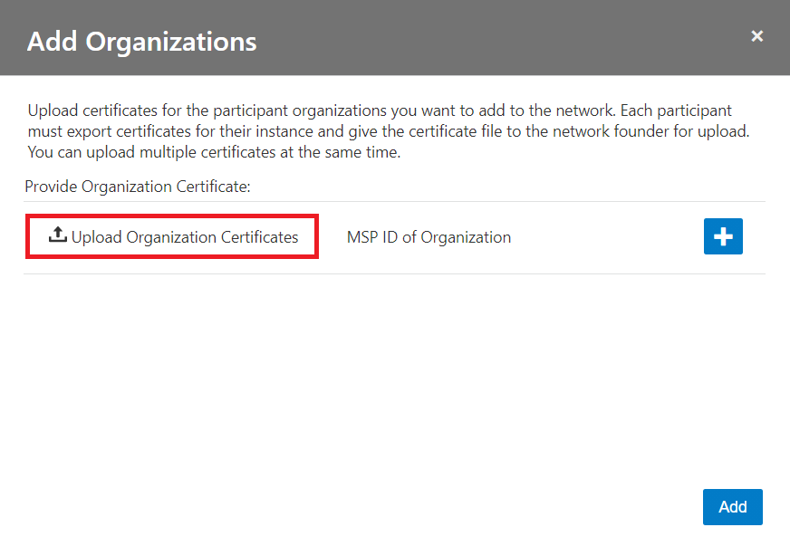 Upload Organization Certificates